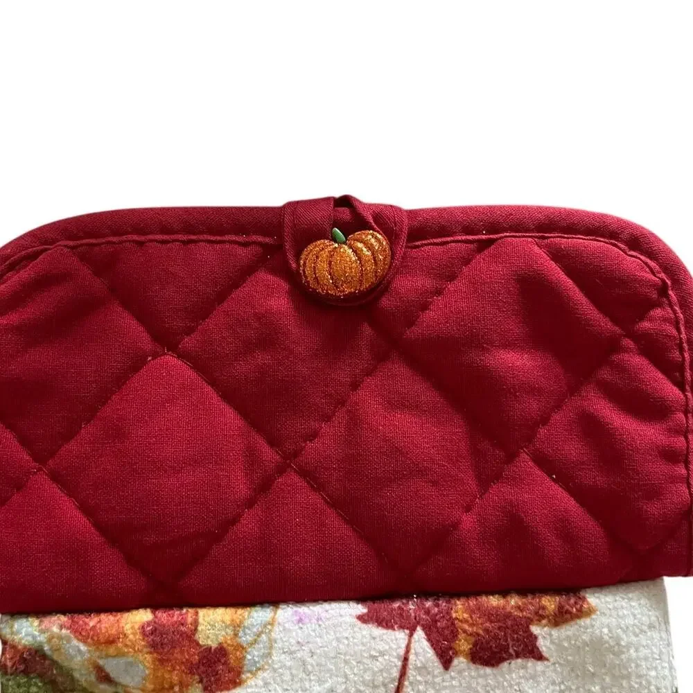 Set of 2 Handmade Fall & Christmas Hanging Towel Holidays Gift Home Decor